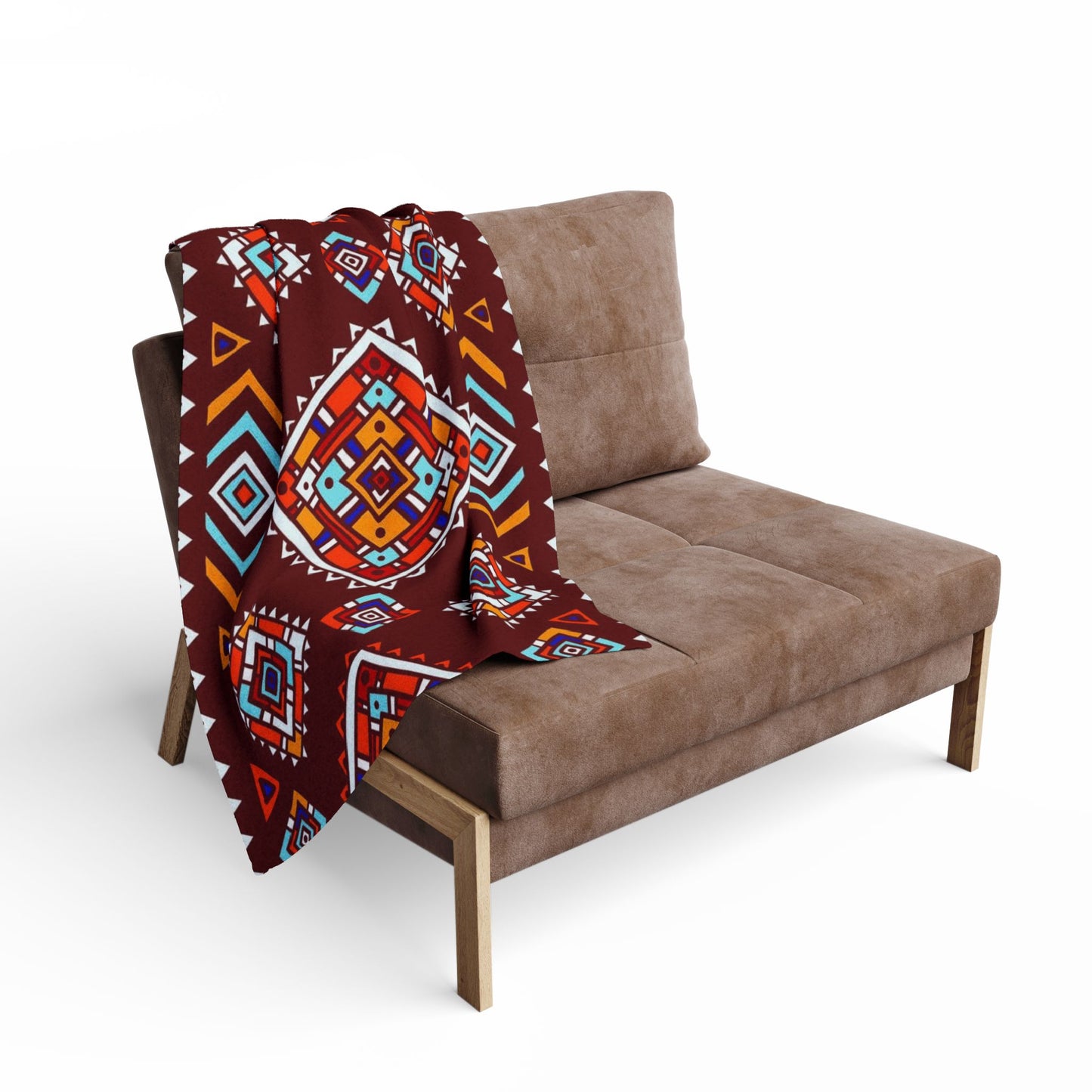 Southwestern Diamond Pattern Arctic Fleece Blanket | Aztec Geometric Throw