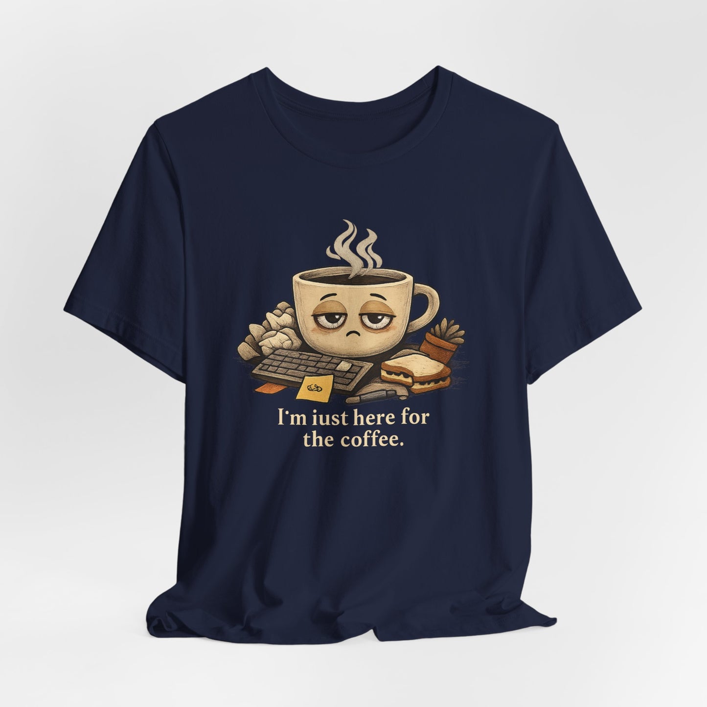 Tired Coffee Cup Tee | burnout, mental health humor