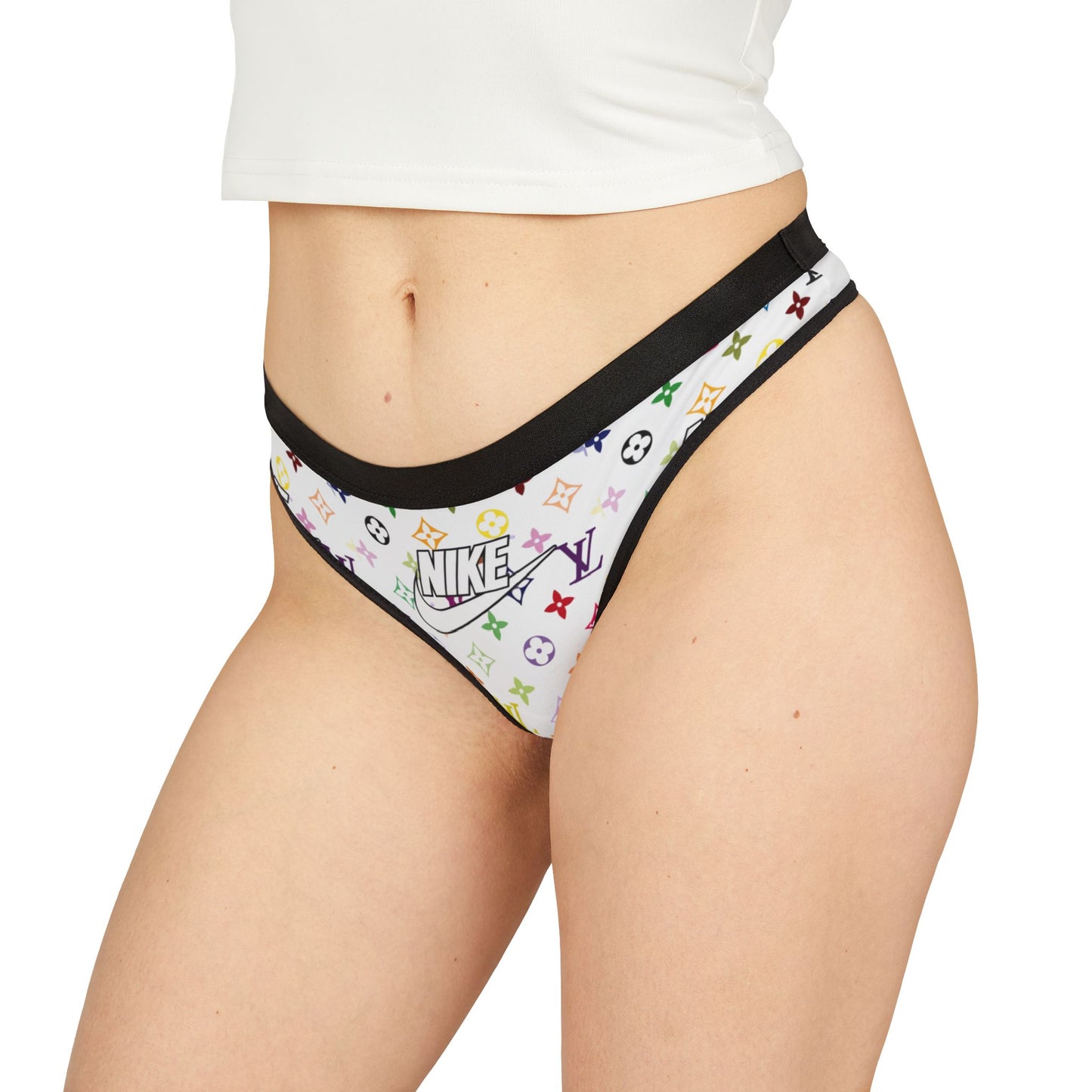 Rainbow Monogram Logo Thong