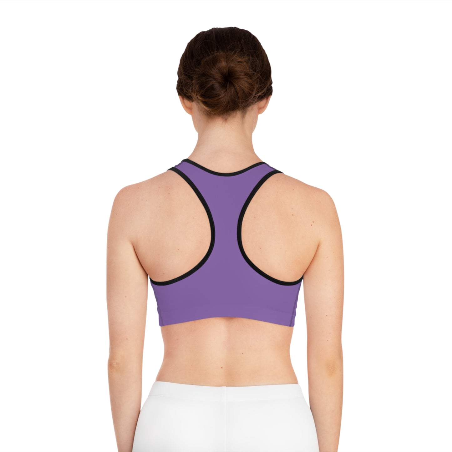 Rainbow Brushstroke Swoosh Sports Bra | Purple Athletic Crop