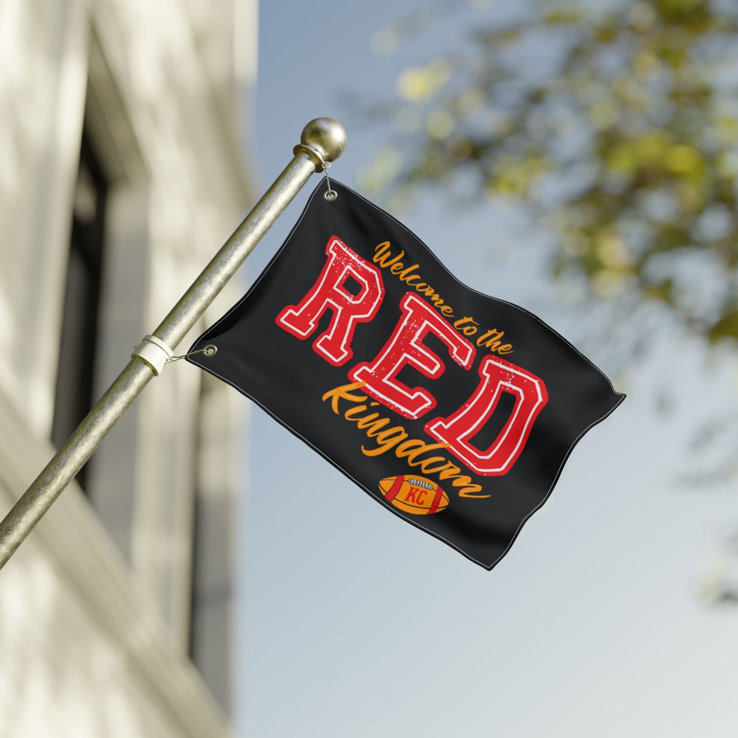 Welcome to the Red Kingdom Double Sided Flag | KC Football Theme