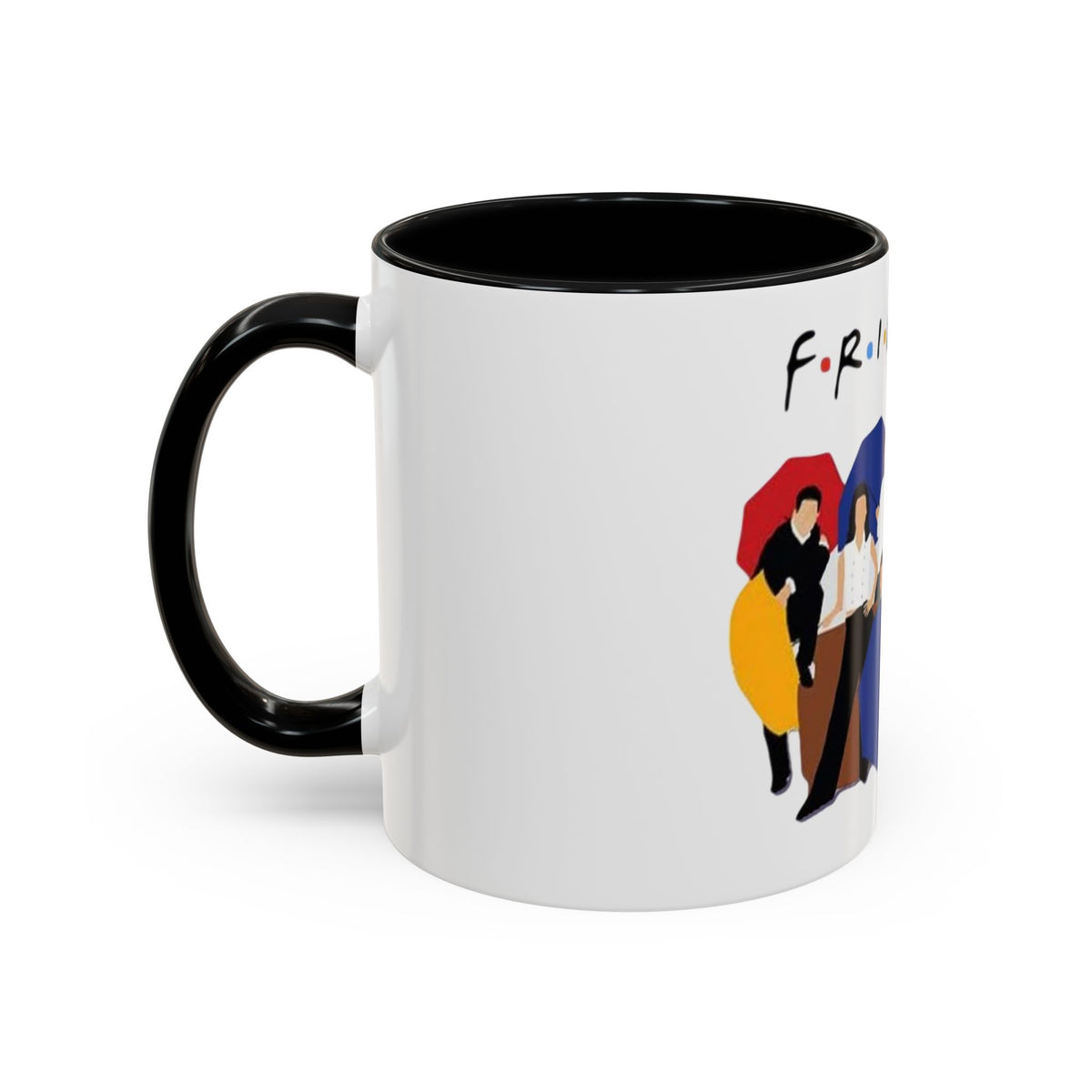Friends TV Show Inspired Coffee Mug — Cast Silhouette with Umbrellas, 11/15oz Accent Mug
