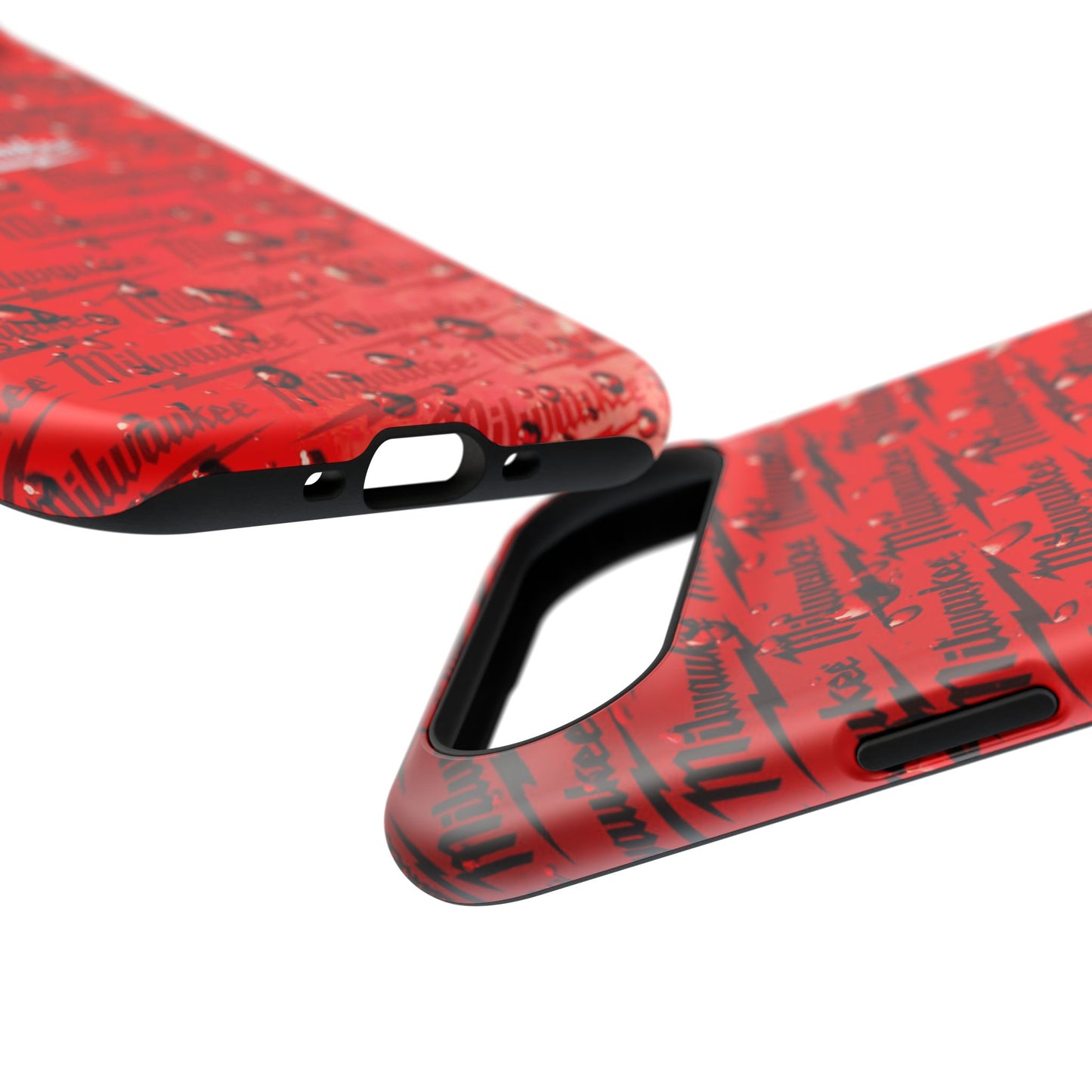 Red Script Logo Pattern phone case | Impact-Resistant Case