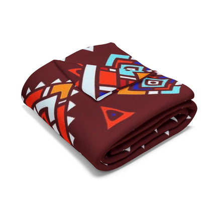 Southwestern Diamond Pattern Arctic Fleece Blanket | Aztec Geometric Throw