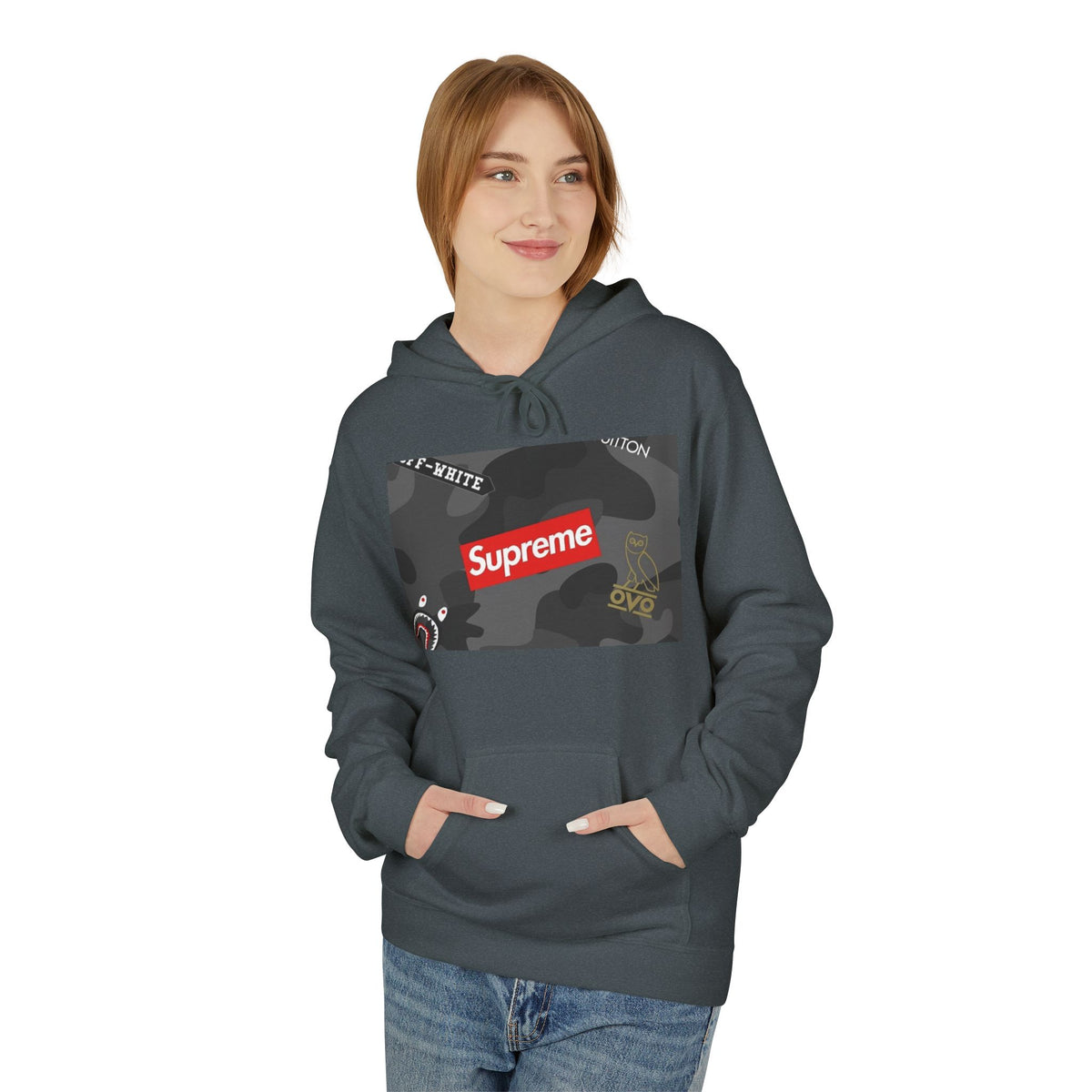 Supreme Streetwear Hoodie — Camouflage Logo Graphic Pullover