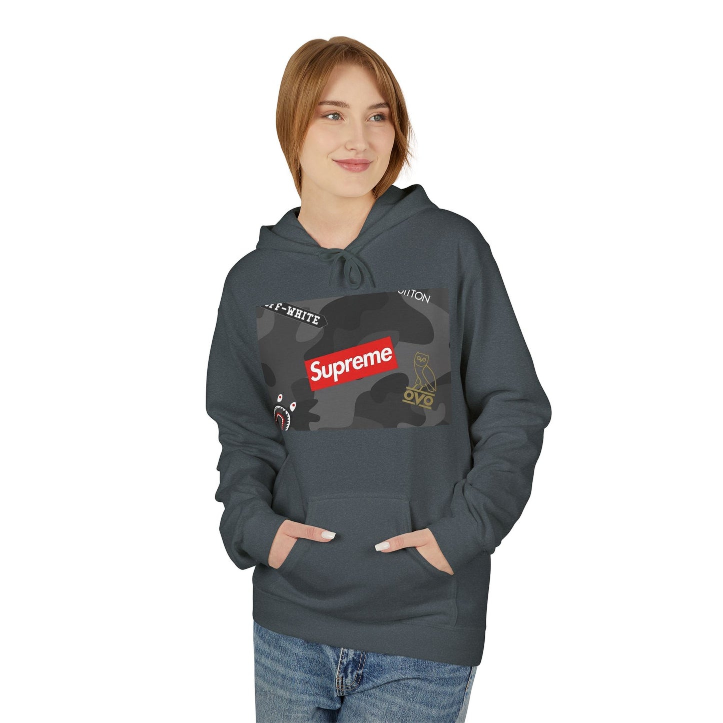 Supreme Streetwear Hoodie — Camouflage Logo Graphic Pullover