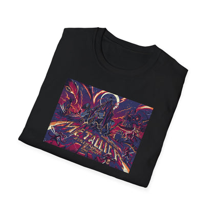 Sci‑Fi Space Battle T-Shirt | Retro Neon Rocket Artwork