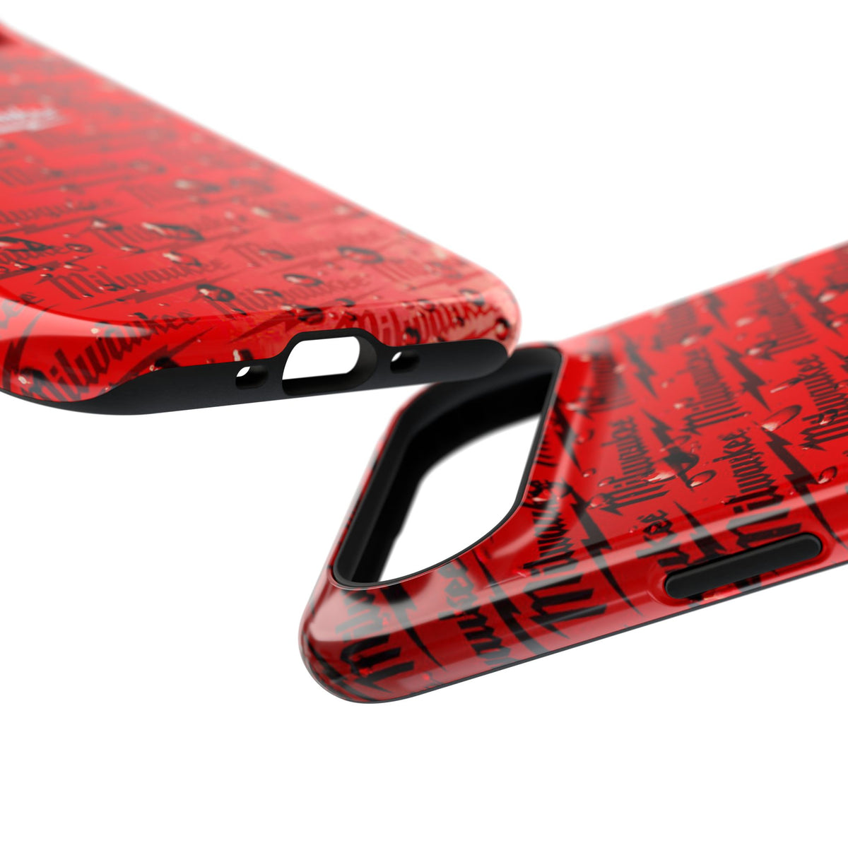 Red Script Logo Pattern phone case | Impact-Resistant Case