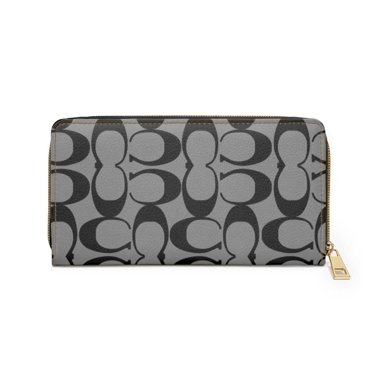 Monogram Pattern Zipper Wallet | Grey Signature Print