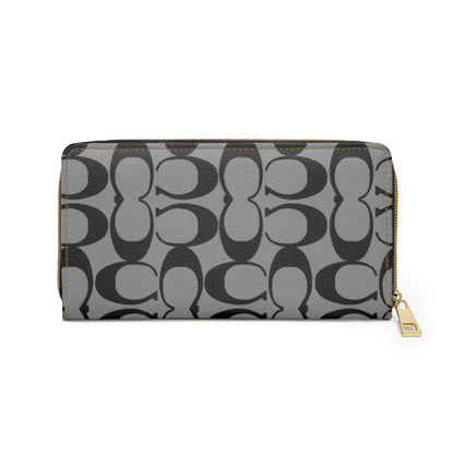 Monogram Pattern Zipper Wallet | Grey Signature Print