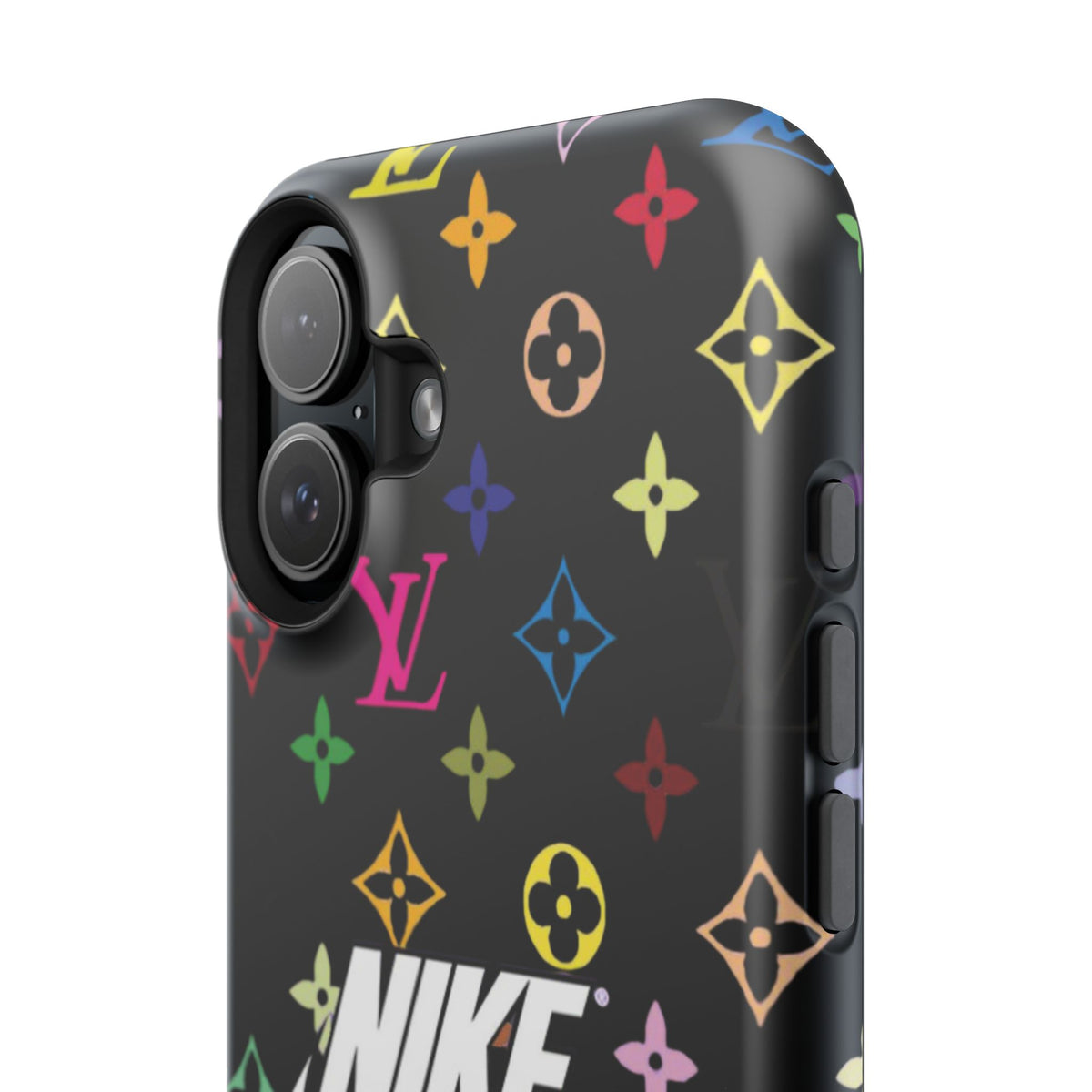 Rainbow Monogram Pattern Phone Case | Impact-Resistant Case
