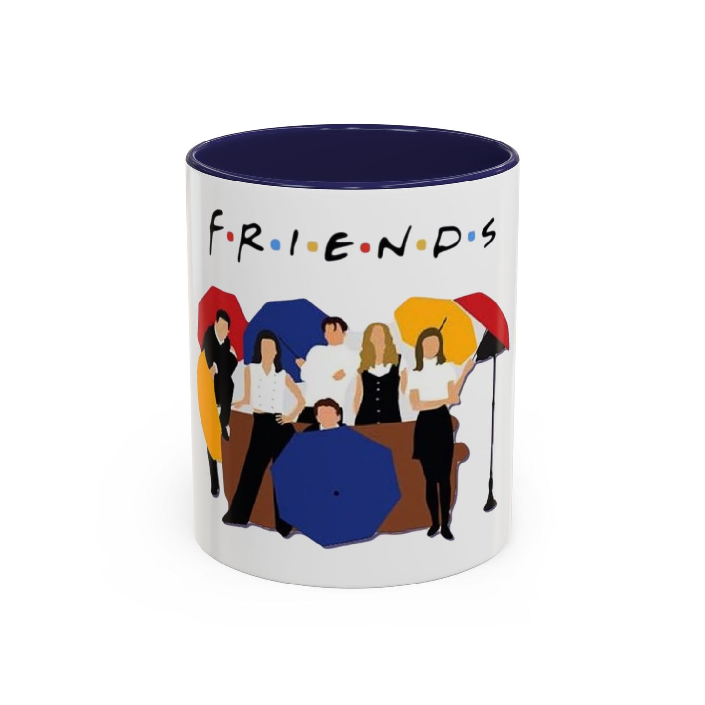Friends TV Show Inspired Coffee Mug — Cast Silhouette with Umbrellas, 11/15oz Accent Mug