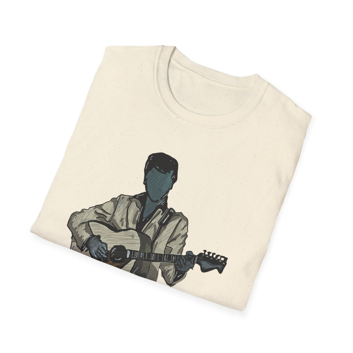 Elvis Graphic T-Shirt — Acoustic Music Tee with Color Icon Accents