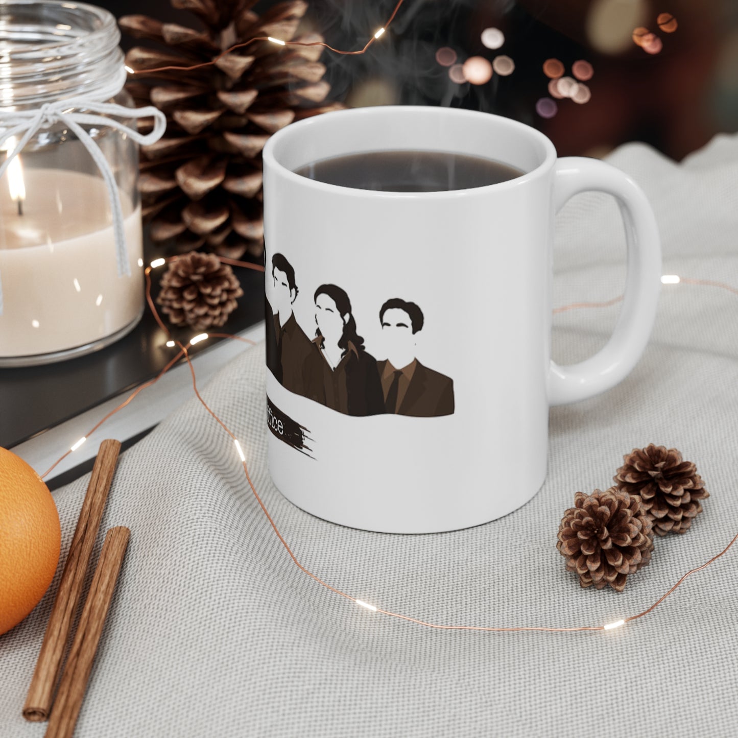 The Office Minimalist Cast 11oz White Mug — TV Show Fan Coffee Cup