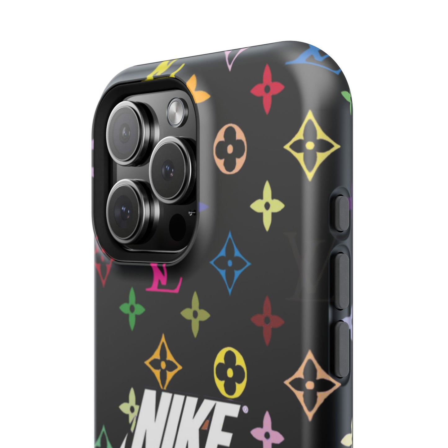 Rainbow Monogram Pattern Phone Case | Impact-Resistant Case