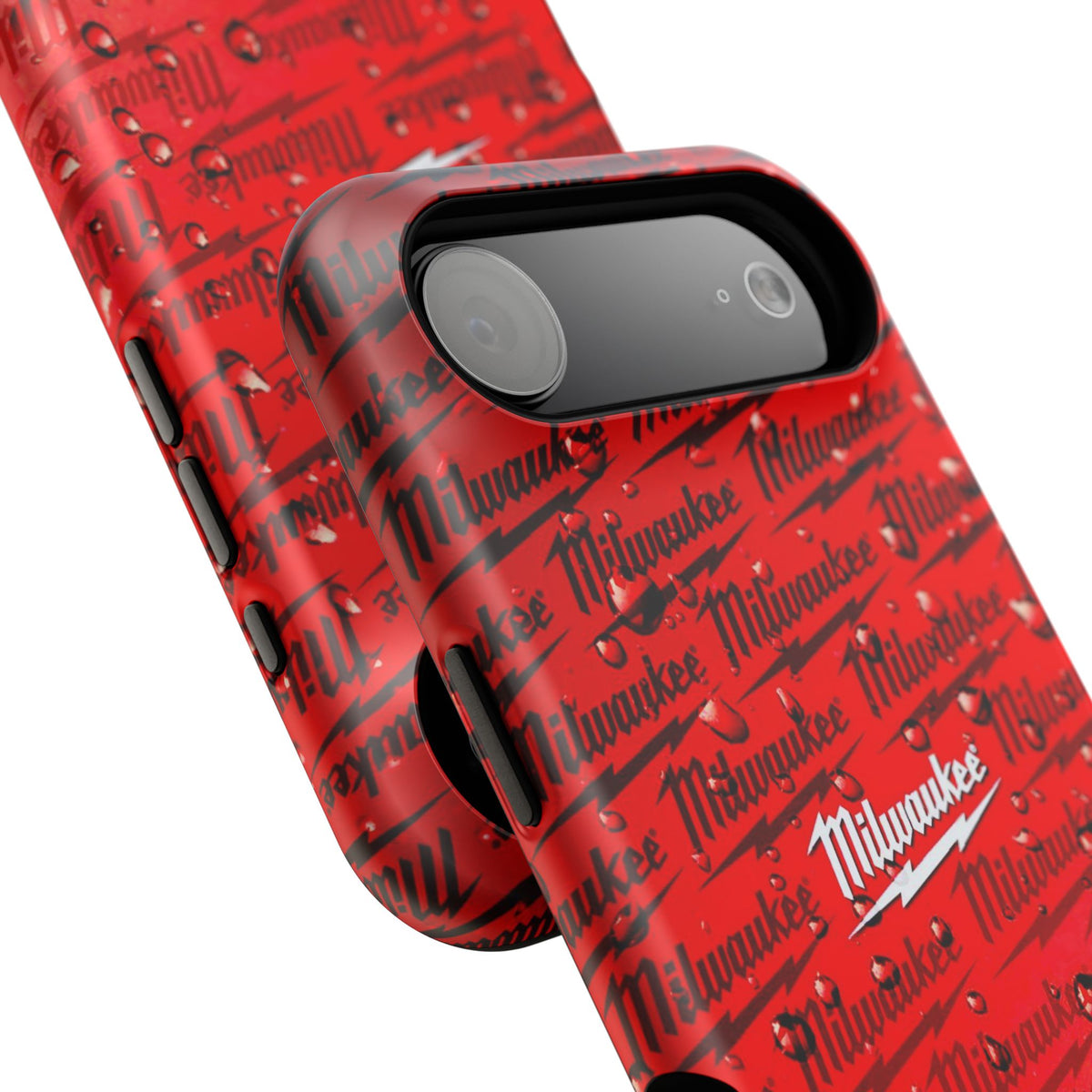 Red Script Logo Pattern phone case | Impact-Resistant Case