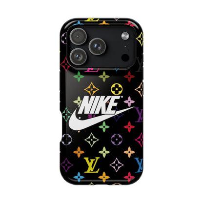 Rainbow Monogram Pattern Phone Case | Impact-Resistant Case
