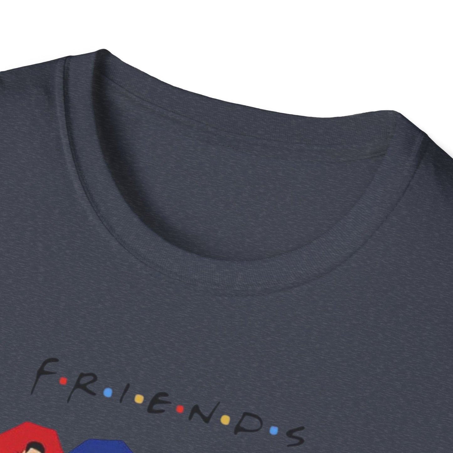 Friends TV Show Minimalist Group Graphic T-Shirt — "FRIENDS" Cast Illustration