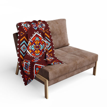 Southwestern Diamond Pattern Arctic Fleece Blanket | Aztec Geometric Throw