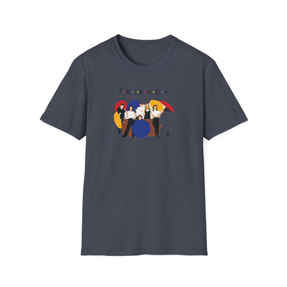 Friends TV Show Minimalist Group Graphic T-Shirt — "FRIENDS" Cast Illustration