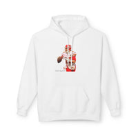 Mahomes Illustration Hoodie — Vintage Red Helmet Athletic Pullover