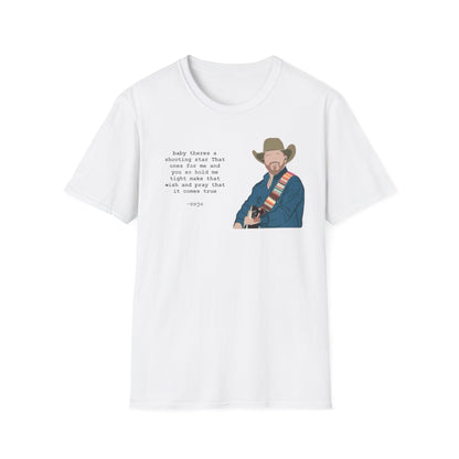 Cojo Guitar Portrait T‑Shirt — "Baby There's a Star" Lyric Tee