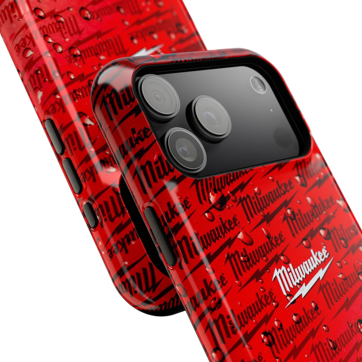 Red Script Logo Pattern phone case | Impact-Resistant Case