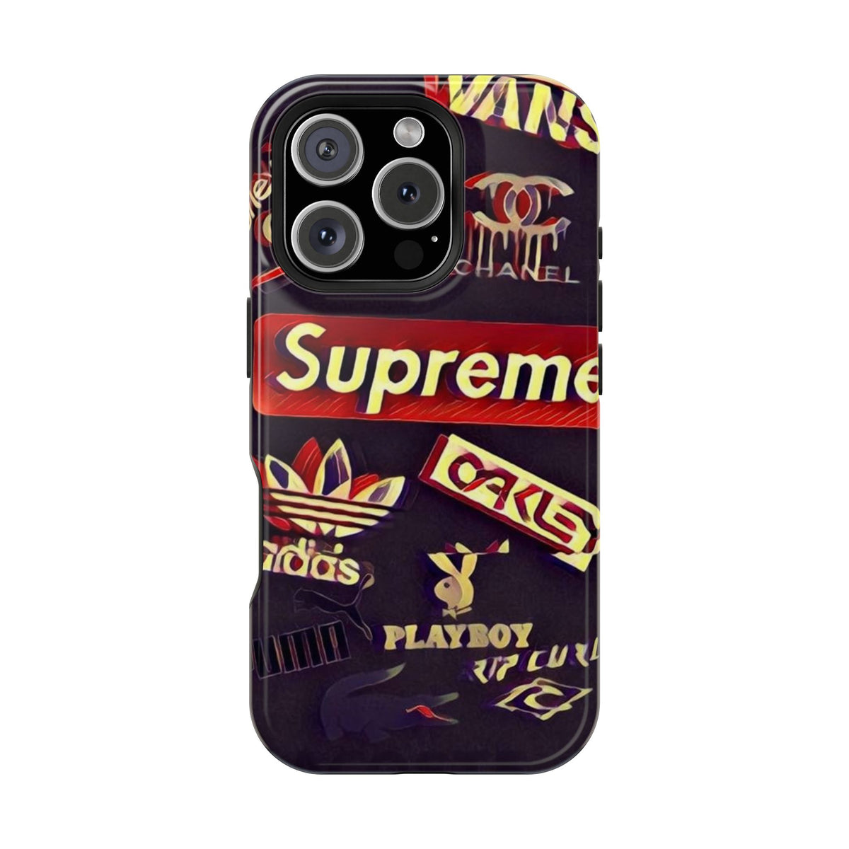 Supreme Impact-Resistant Phone Case — Streetwear Logo Collage
