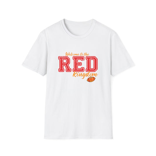 Red Kingdom Football T-Shirt | Retro Varsity Script