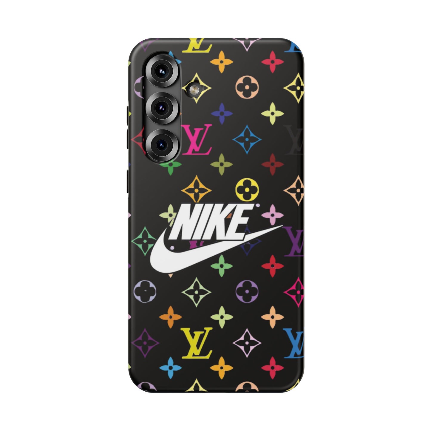 Rainbow Monogram Pattern Phone Case | Impact-Resistant Case