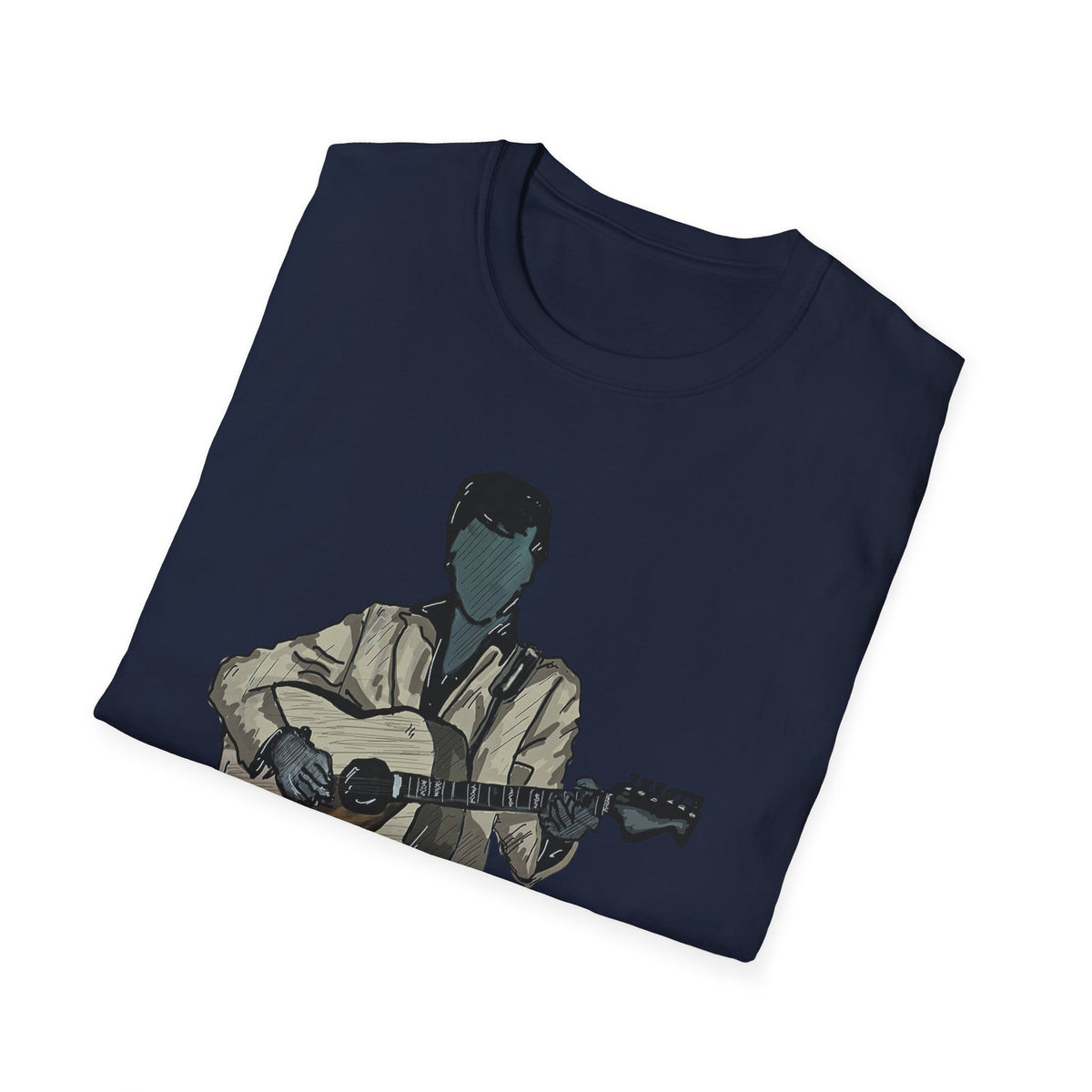 Elvis Graphic T-Shirt — Acoustic Music Tee with Color Icon Accents
