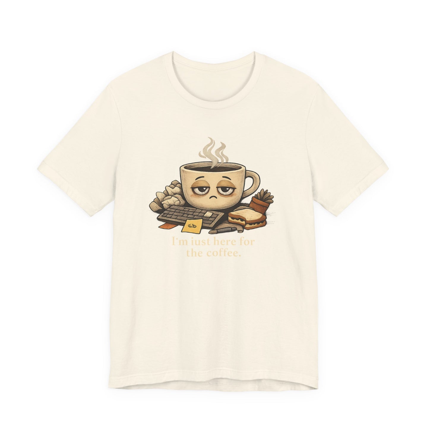 Tired Coffee Cup Tee | burnout, mental health humor