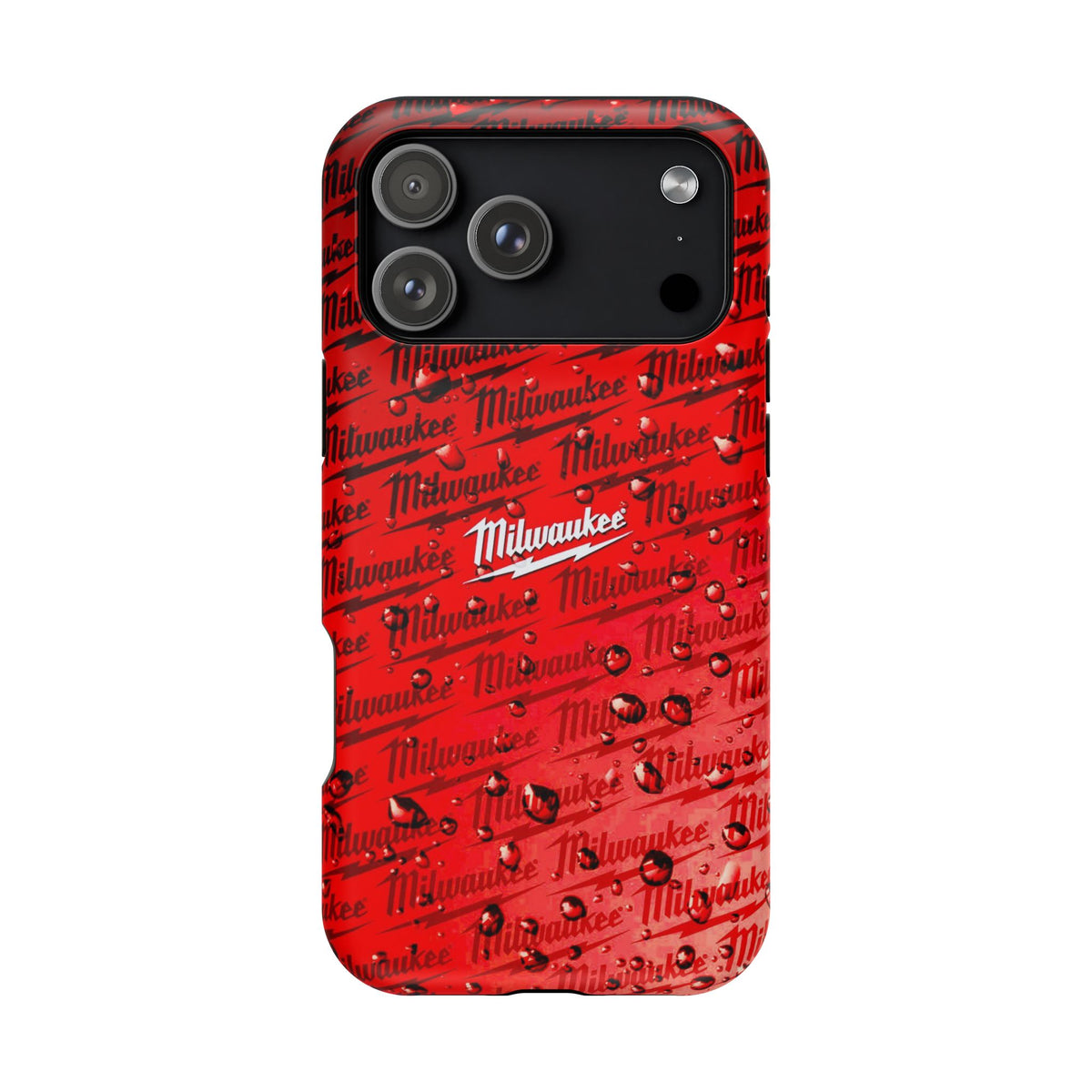 Red Script Logo Pattern phone case | Impact-Resistant Case