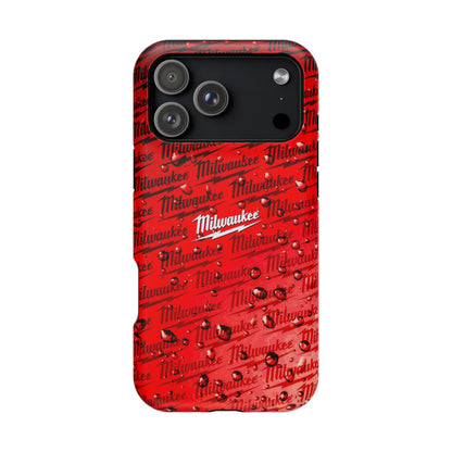 Red Script Logo Pattern phone case | Impact-Resistant Case