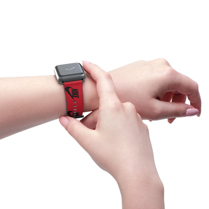 Nike Logo Pattern Watch Band | Red Sport Apple Watch Strap