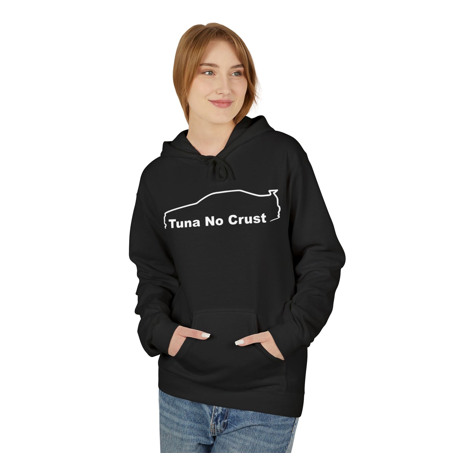 Tuna No Crust Hoodie — Minimal Cat Silhouette Sweatshirt for Cat Lovers