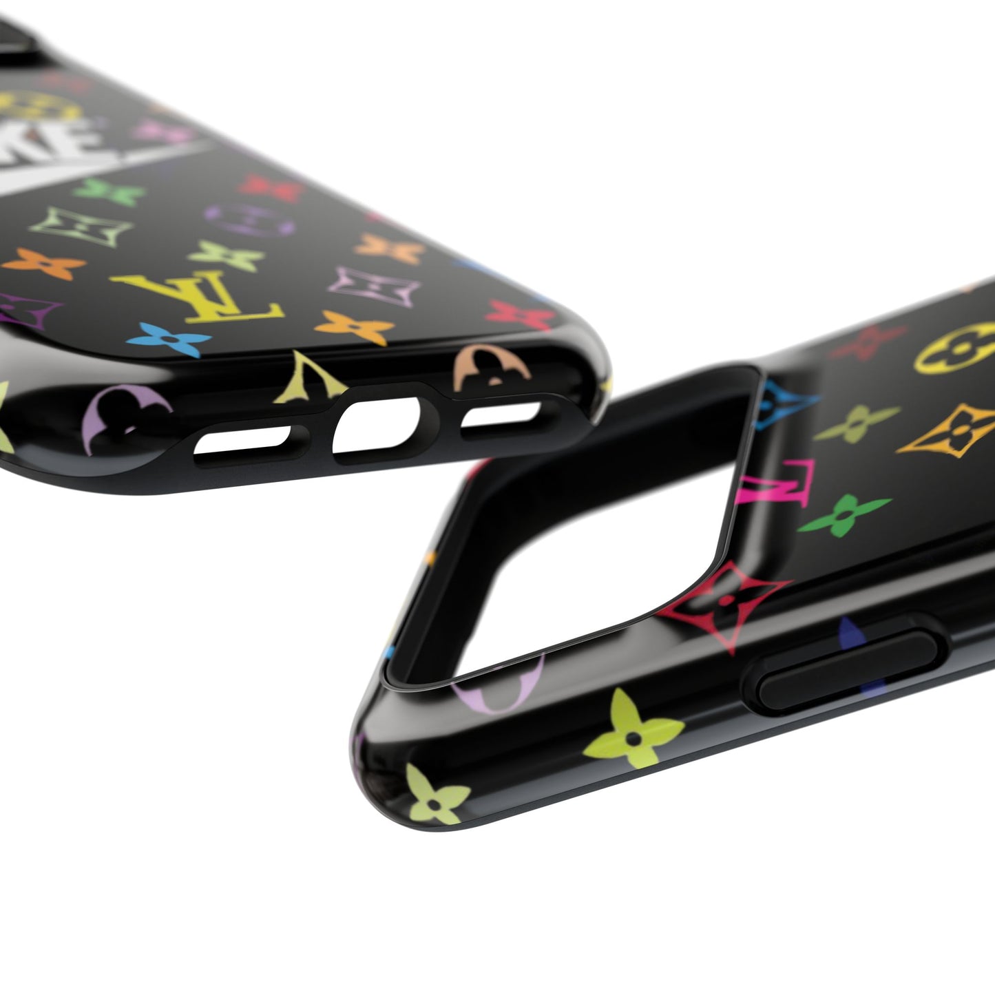 Rainbow Monogram Pattern Phone Case | Impact-Resistant Case
