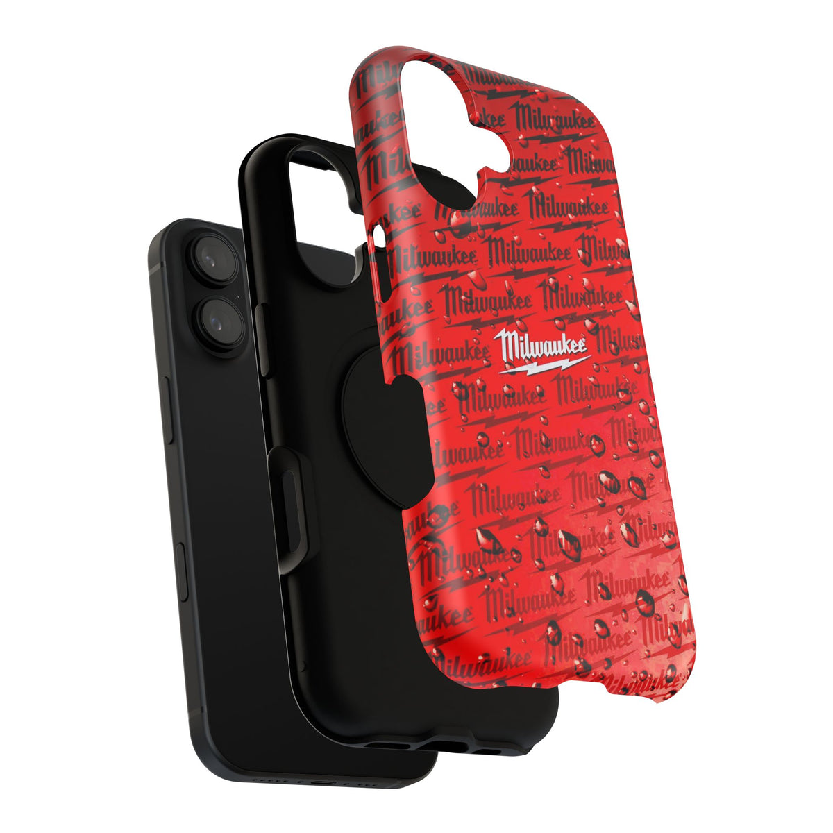 Red Script Logo Pattern phone case | Impact-Resistant Case