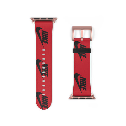 Nike Logo Pattern Watch Band | Red Sport Apple Watch Strap