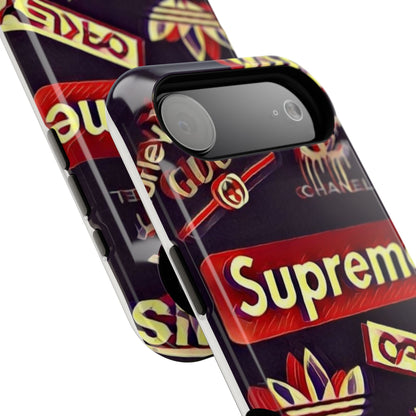 Supreme Impact-Resistant Phone Case — Streetwear Logo Collage
