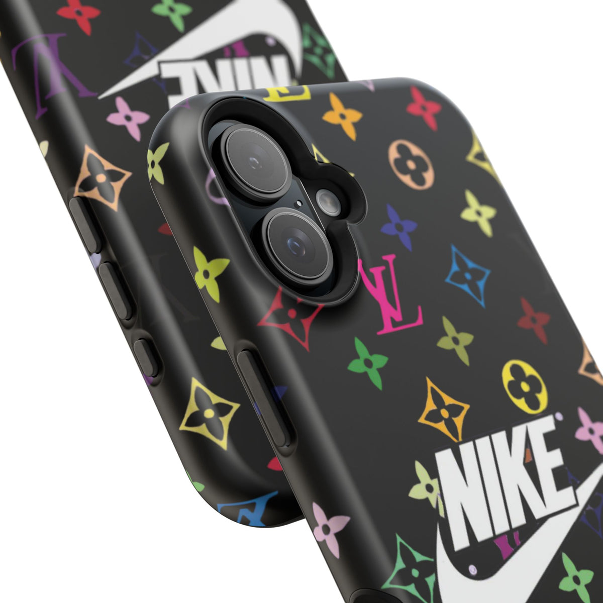 Rainbow Monogram Pattern Phone Case | Impact-Resistant Case