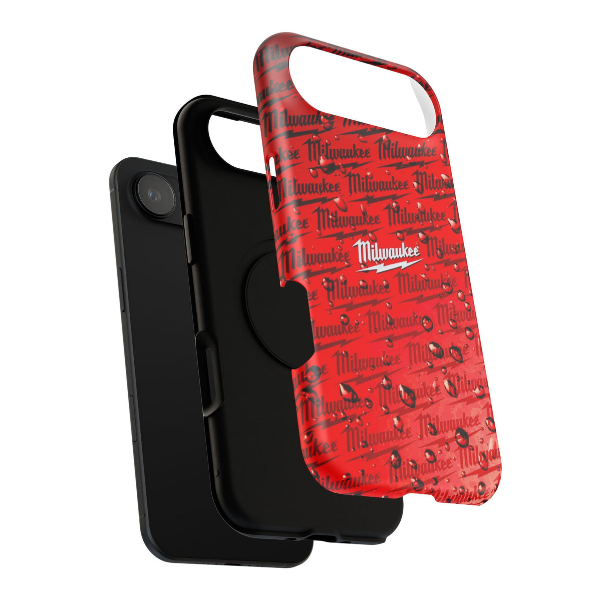 Red Script Logo Pattern phone case | Impact-Resistant Case