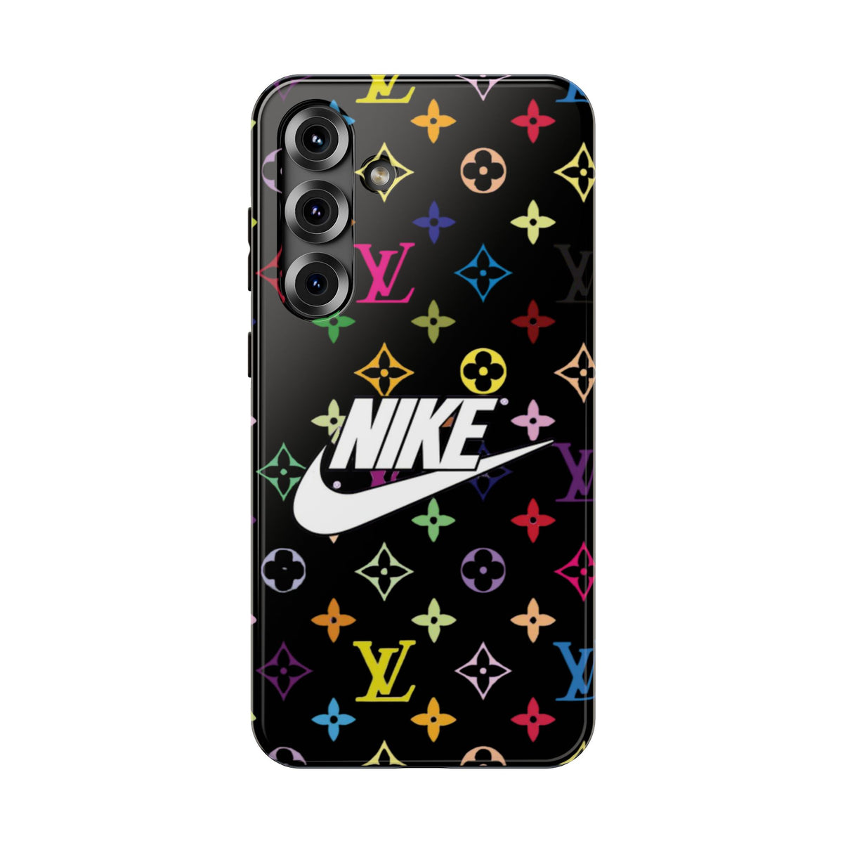 Rainbow Monogram Pattern Phone Case | Impact-Resistant Case