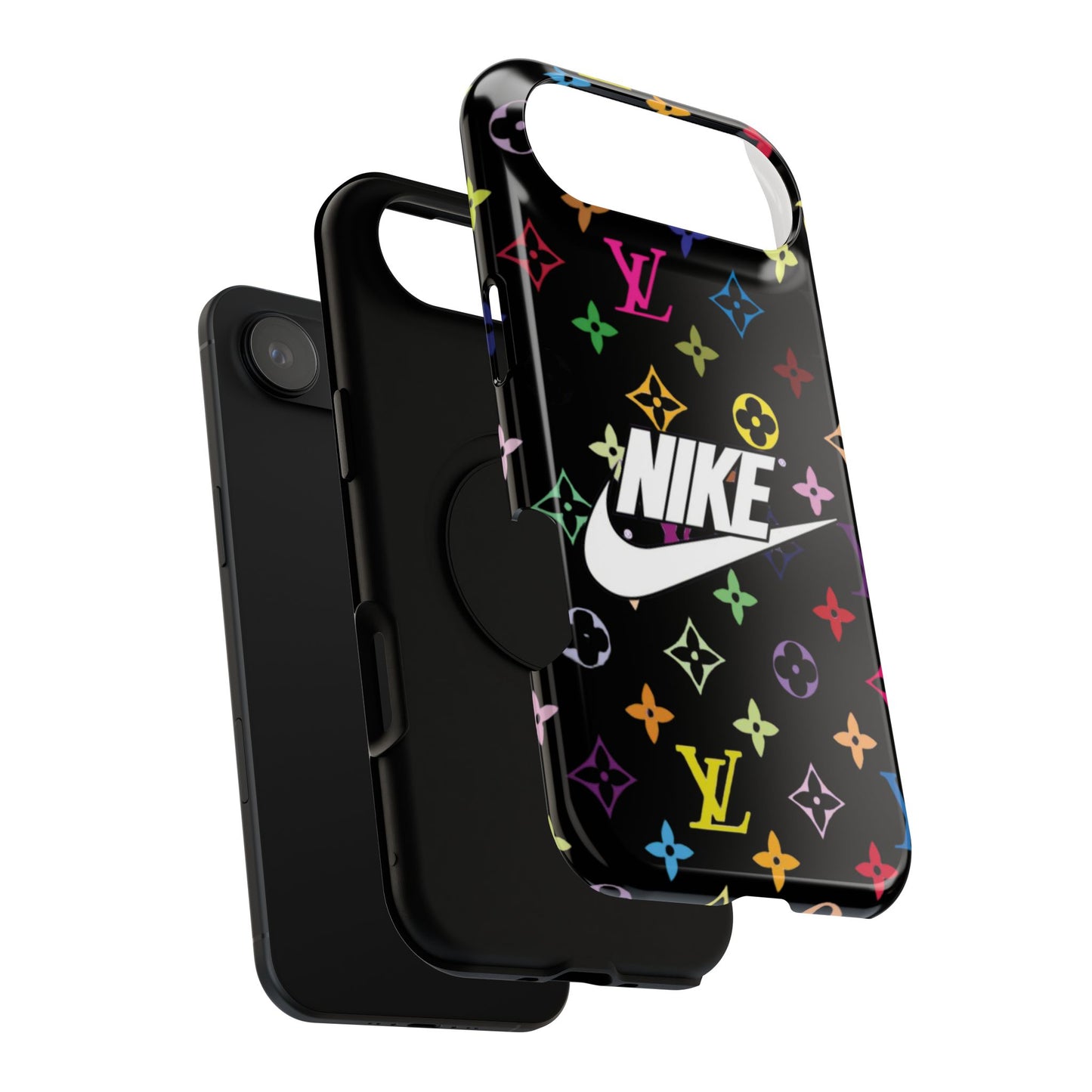 Rainbow Monogram Pattern Phone Case | Impact-Resistant Case