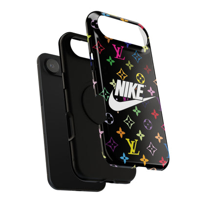 Rainbow Monogram Pattern Phone Case | Impact-Resistant Case