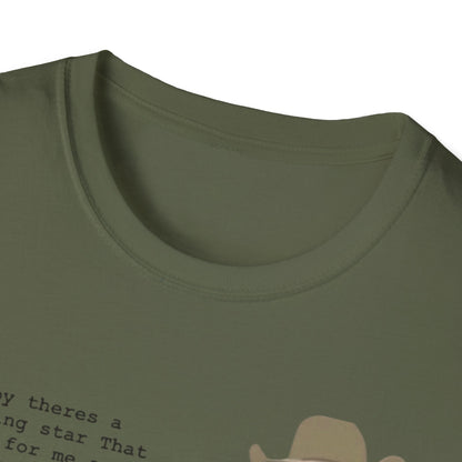 Cojo Guitar Portrait T‑Shirt — "Baby There's a Star" Lyric Tee