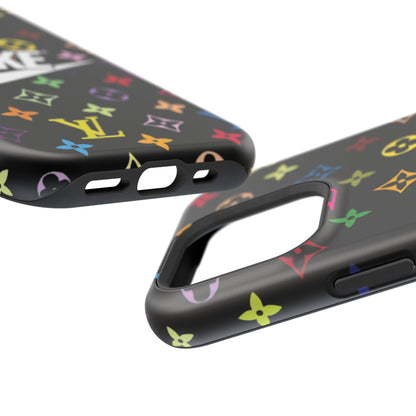 Rainbow Monogram Pattern Phone Case | Impact-Resistant Case