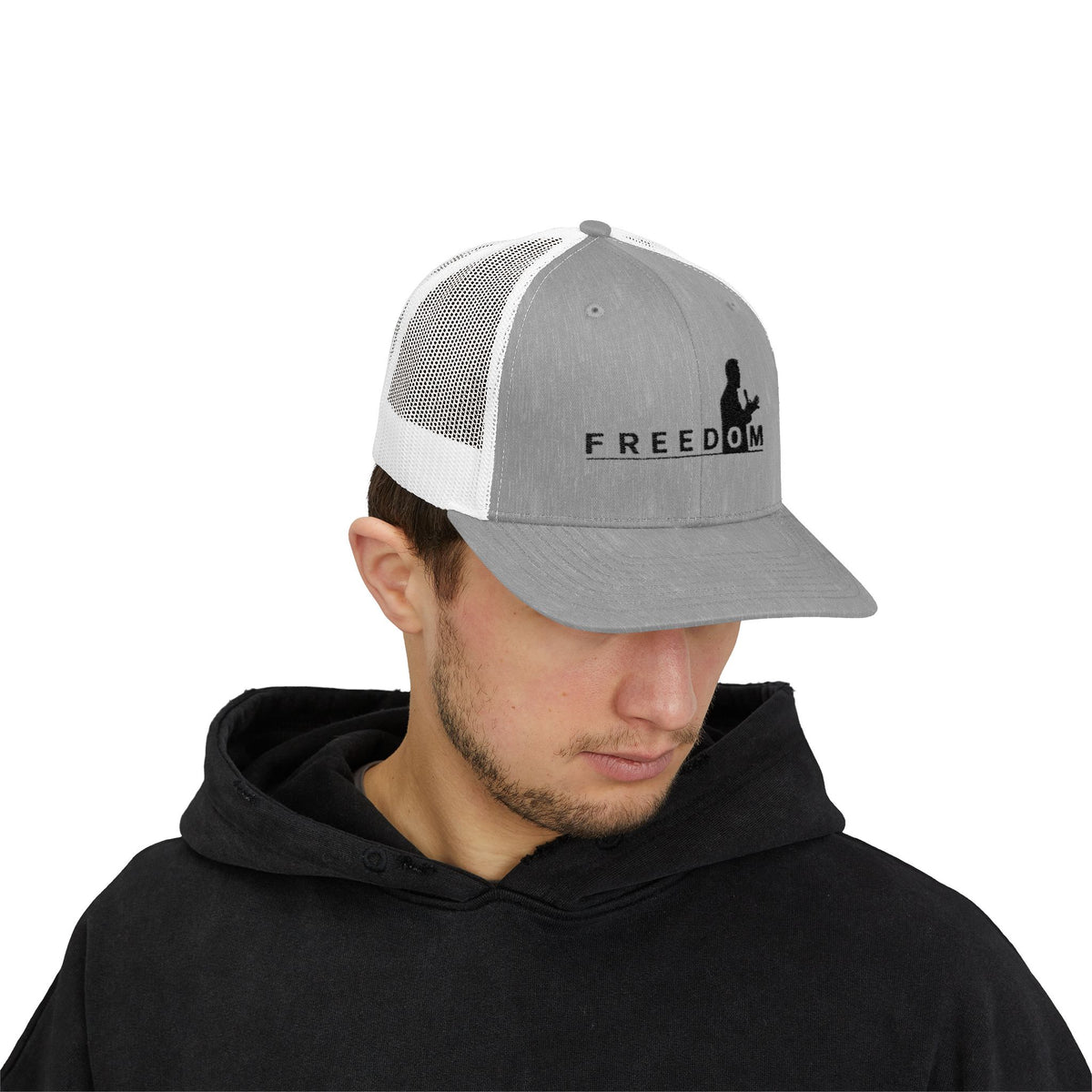 Freedom Trucker Cap – Vintage Snapback Mesh Hat with Silhouette Design