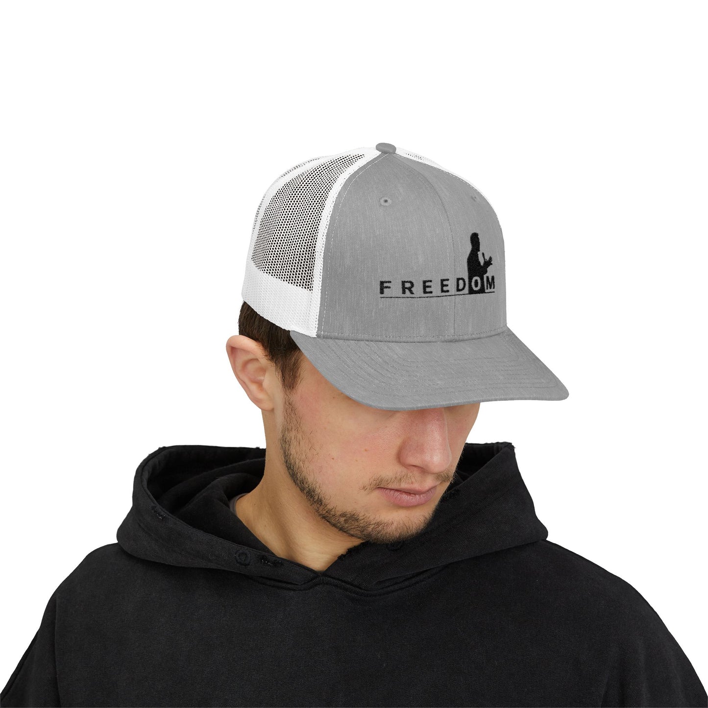 Freedom Trucker Cap – Vintage Snapback Mesh Hat with Silhouette Design