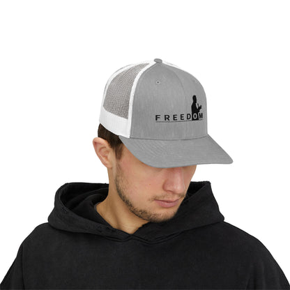 Freedom Trucker Cap – Vintage Snapback Mesh Hat with Silhouette Design
